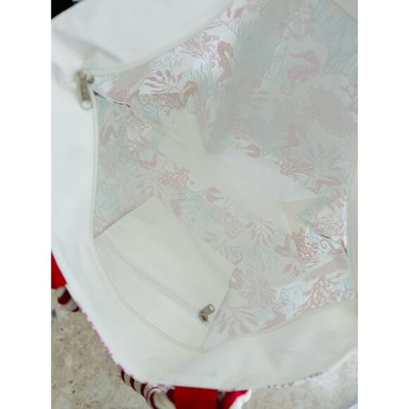 Beach Bag Tote, Ocean Seahorse Coral Beach Bags Pool Bag Shoulder Travel Tote - Picture 6 of 7